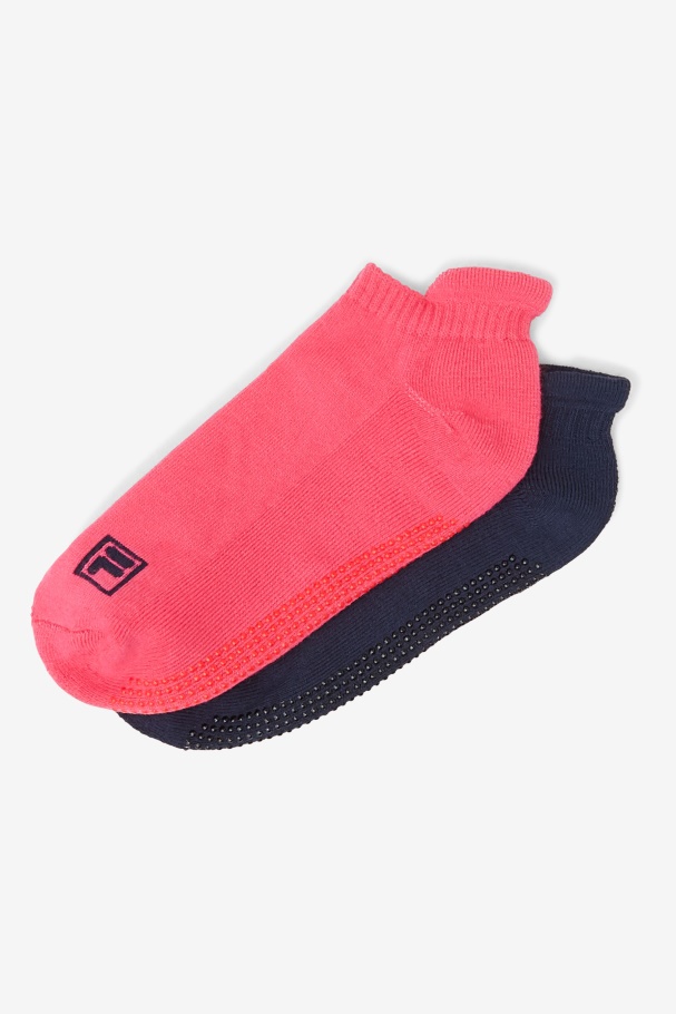 Bubblegum Pink Women\'s No Show Grip Sock 2-Pack Fila UK