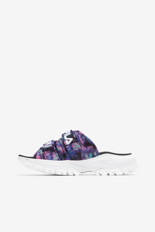 Fila UK Women\'s Tie Dye Outdoor Slide Multi/Black/White