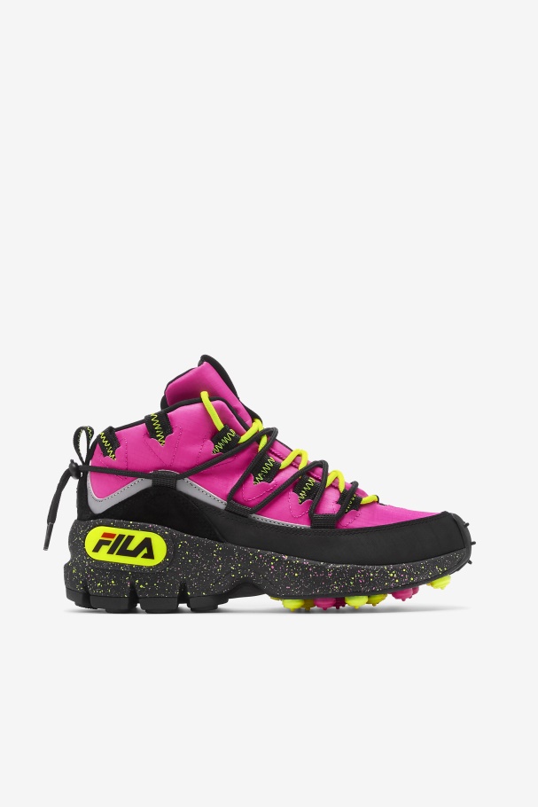 Women\'s Grant Hill 1 x Trailpacer Pink Glow/Black/Yellow Fila UK