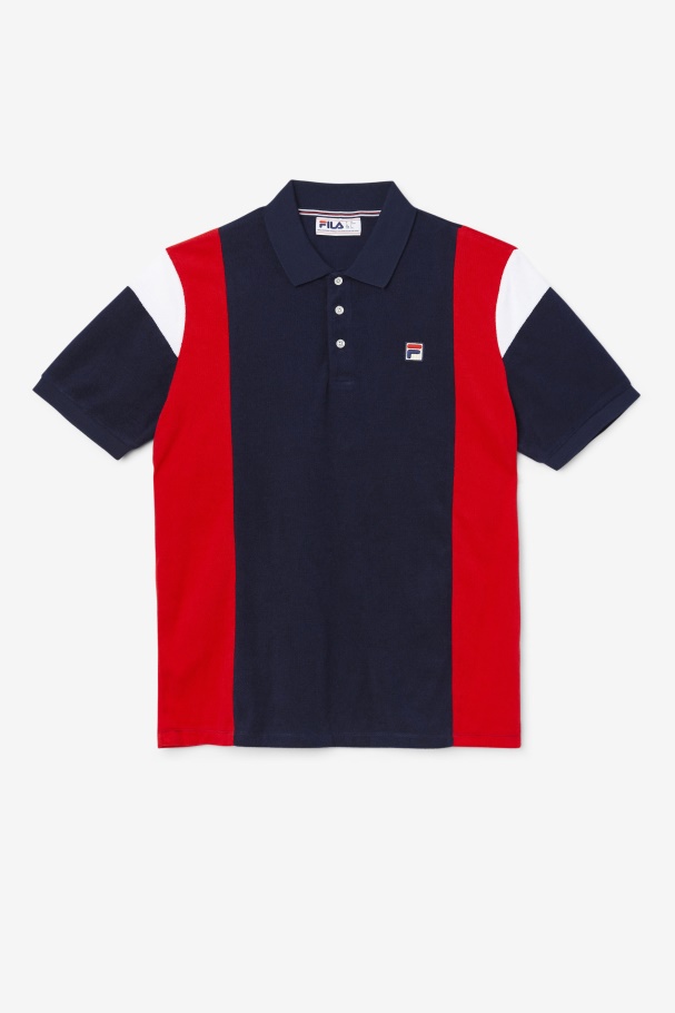 Fila UK Astro Terry Polo Navy/Red/White