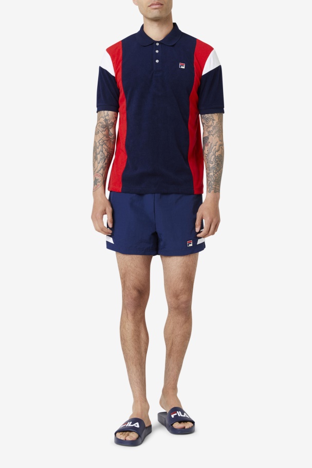 Fila UK Astro Terry Polo Navy/Red/White