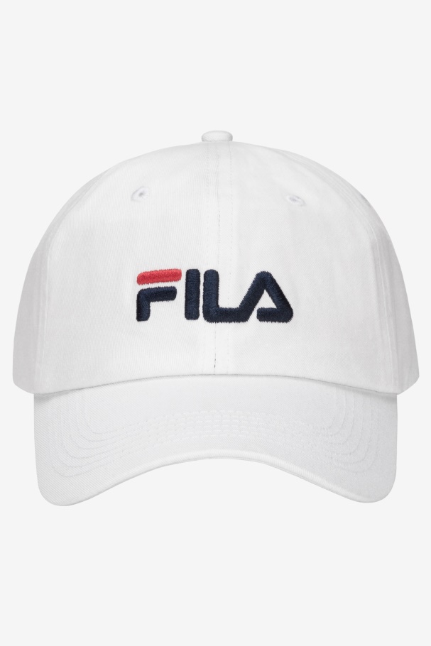 White Fila UK Embroidered Logo Baseball Hat
