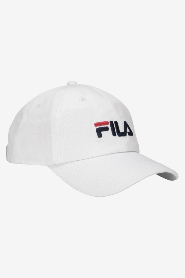 White Fila UK Embroidered Logo Baseball Hat