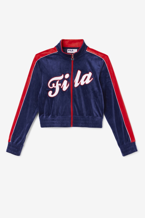 Fila UK Navy/White/Red Valery Velour Jacket