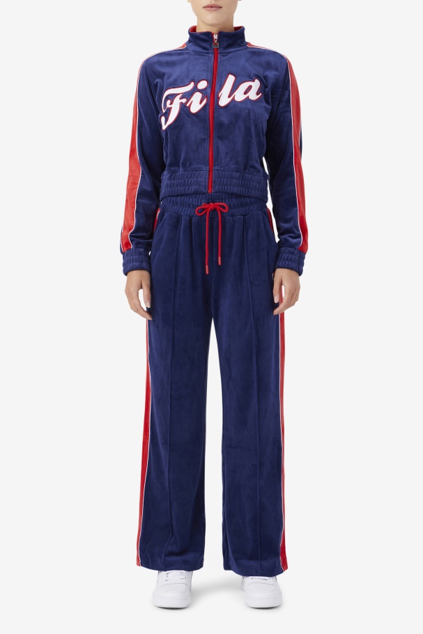 Fila UK Navy/White/Red Valery Velour Jacket