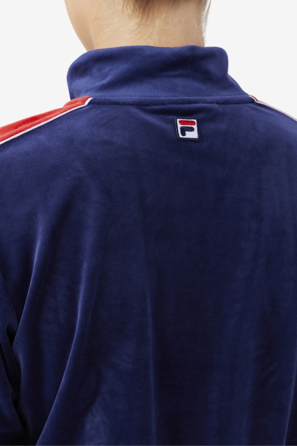 Fila UK Navy/White/Red Valery Velour Jacket