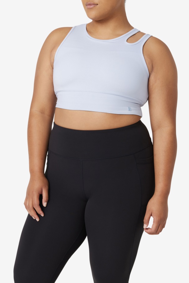 Uplift Slice Crop Bra Top Fila UK Blue Fog