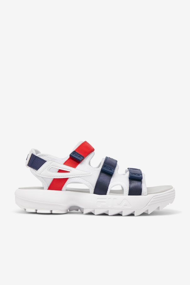 Fila UK Men's Disruptor Sandal White/Navy/Red