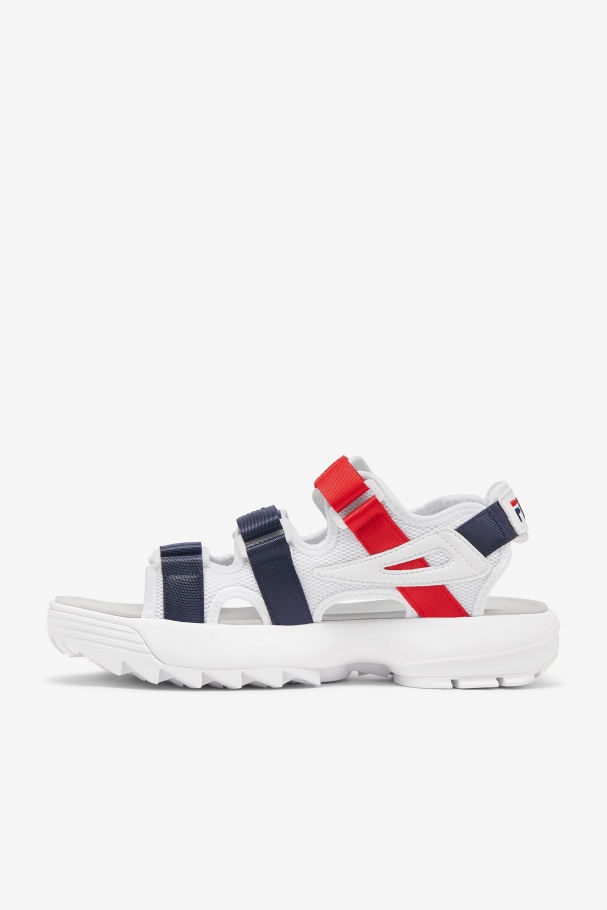 Fila UK Men\'s Disruptor Sandal White/Navy/Red