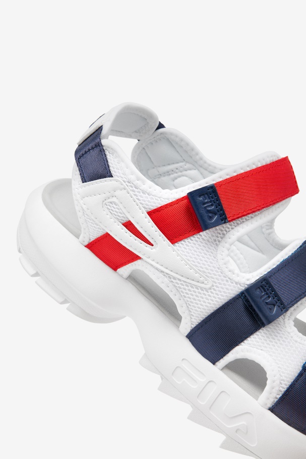 Fila UK Men\'s Disruptor Sandal White/Navy/Red