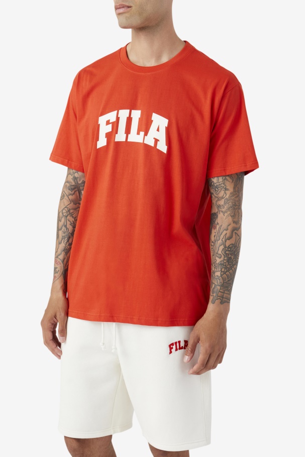 Fiery Red/White Cody Tee Fila UK