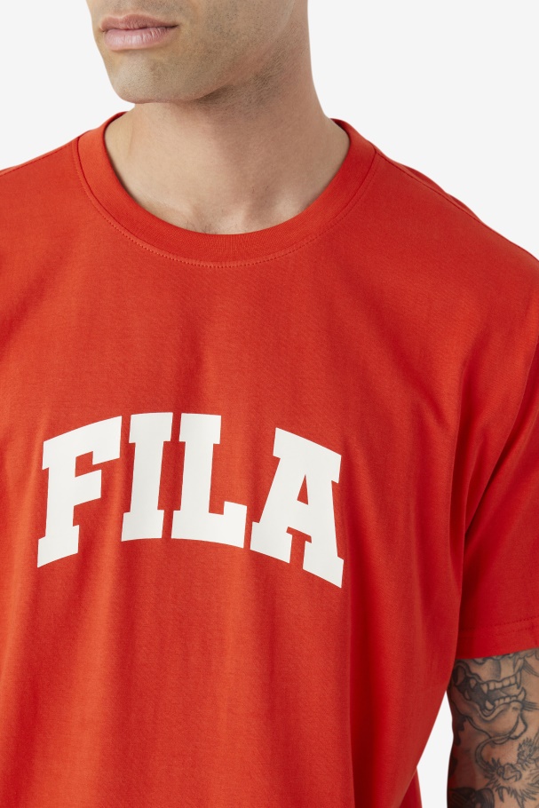 Fiery Red/White Cody Tee Fila UK