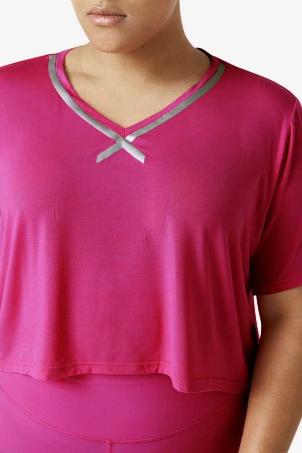 Fi-Lux Hi-Low Crop Top Fila UK Bright Pink
