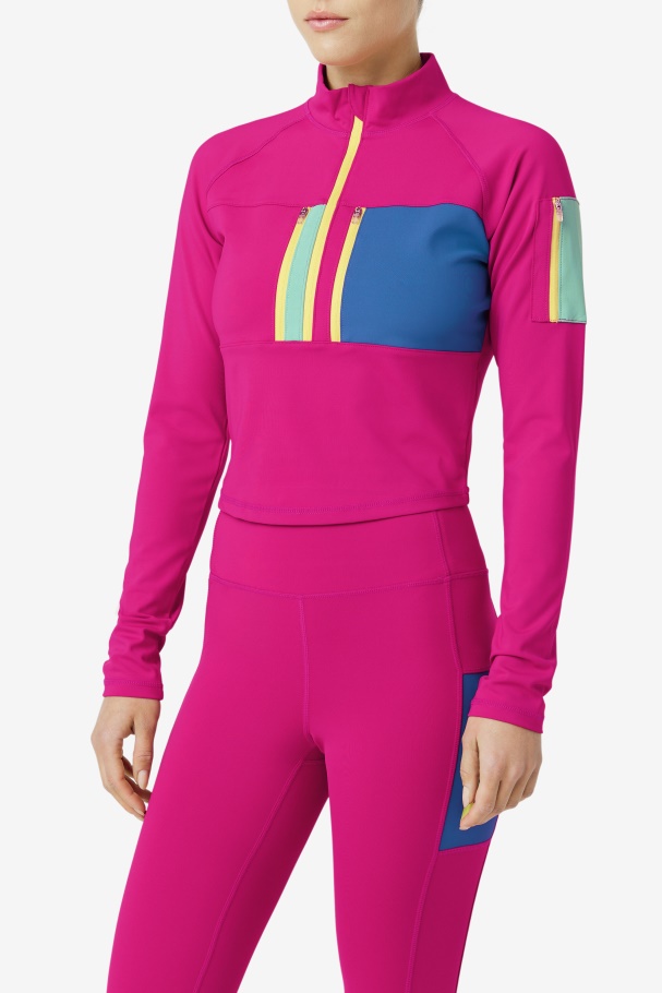 Festival Fuchsia Fila UK Teaganne Performance Half Zip