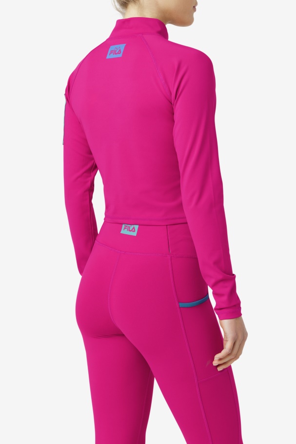 Festival Fuchsia Fila UK Teaganne Performance Half Zip