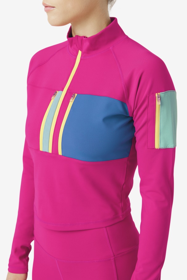 Festival Fuchsia Fila UK Teaganne Performance Half Zip