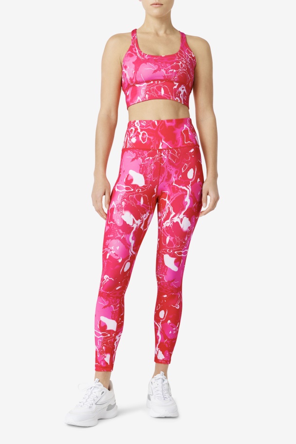 Fila UK Forza Sleek 7/8 Leggings Pink Marble