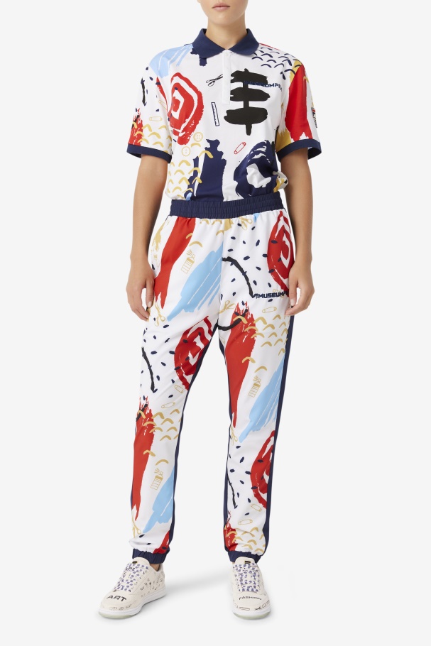 White/Peacoat/Red Fila UK Fila UK x The Museum Printed Polo