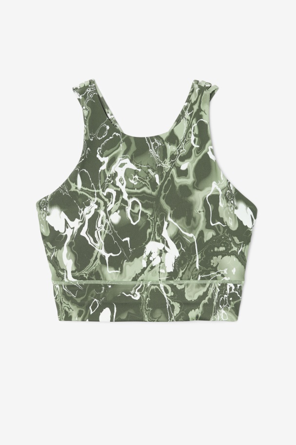 Basil Marble Uplift High Neck Sports Bra Fila UK