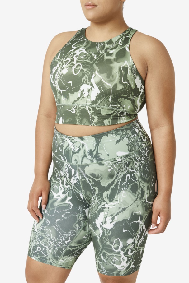 Basil Marble Uplift High Neck Sports Bra Fila UK