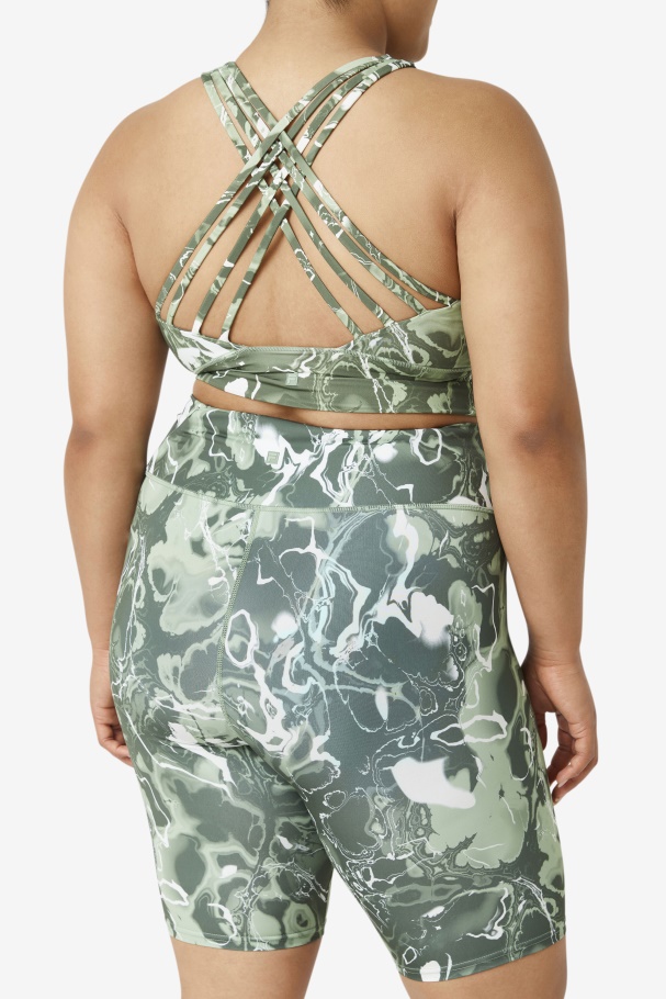 Basil Marble Uplift High Neck Sports Bra Fila UK