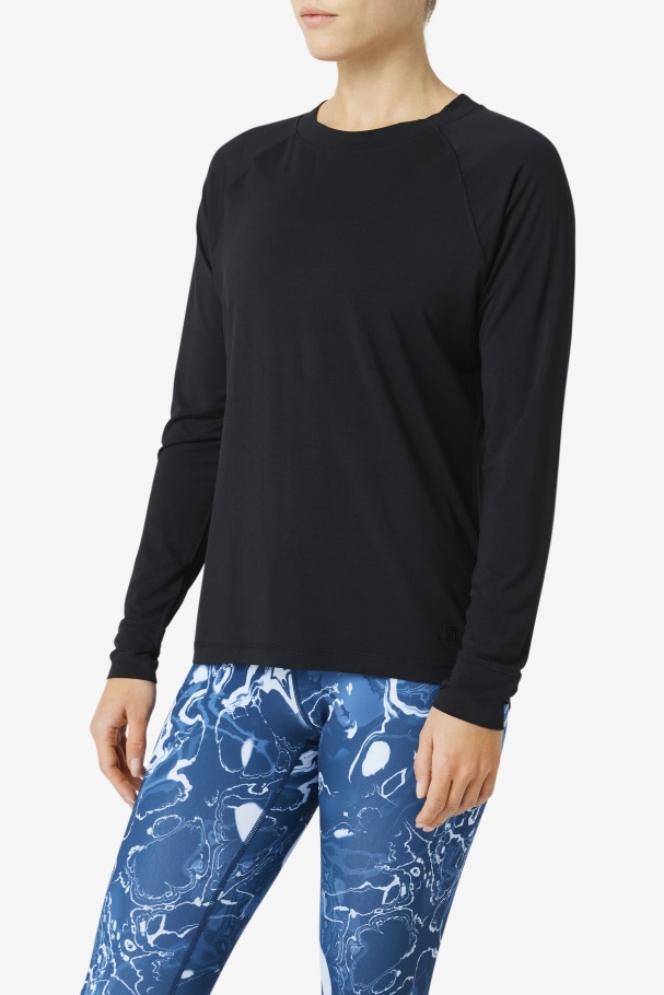 Fi-Lux Mesh Back Long Sleeve Crew Fila UK Black