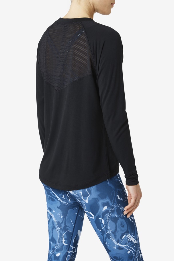 Fi-Lux Mesh Back Long Sleeve Crew Fila UK Black