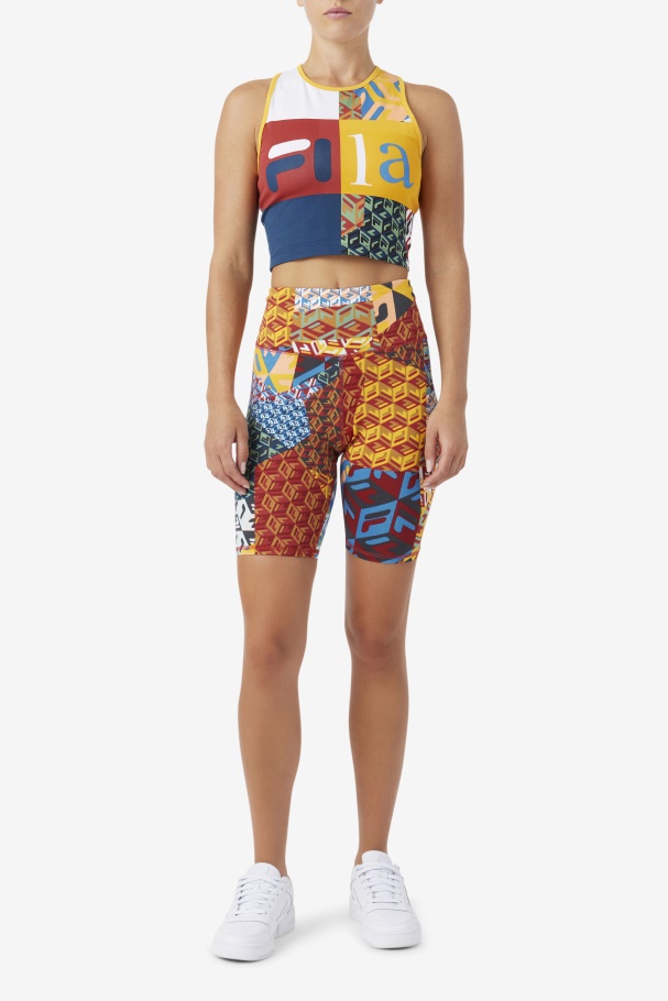 Ocean/Yellow/Whitee Elowen Bike Short Fila UK