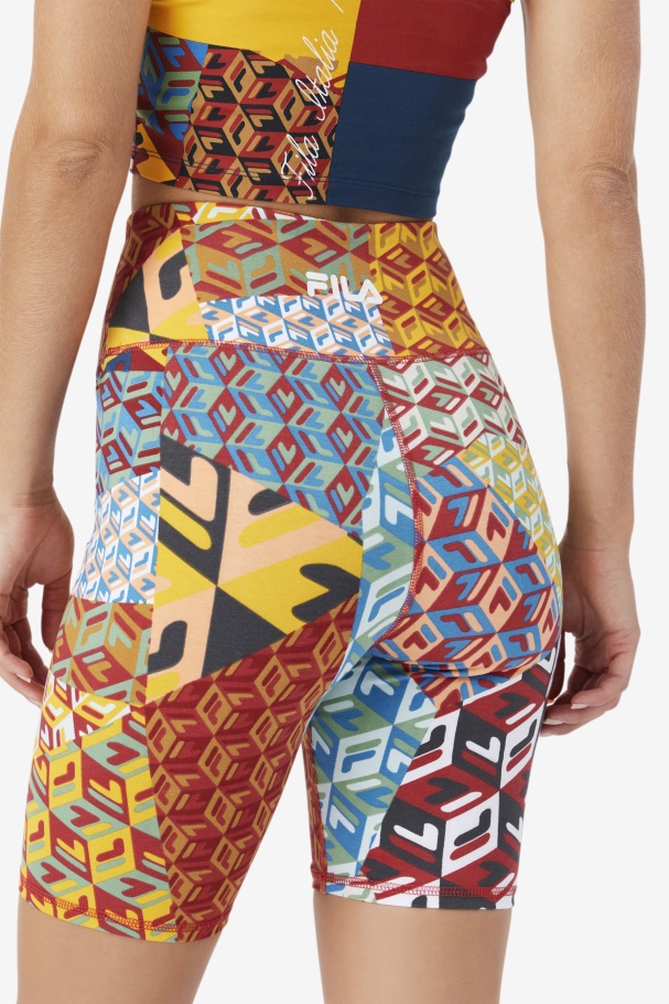 Ocean/Yellow/Whitee Elowen Bike Short Fila UK