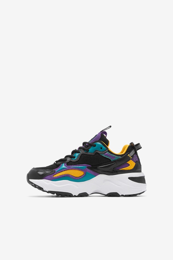 Black/Purple/White Little Kids\' Ray tracer Apex Fila UK