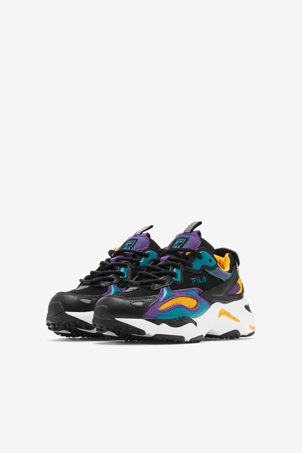 Black/Purple/White Little Kids\' Ray tracer Apex Fila UK