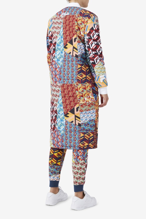 Ocean/Yellow/White Fila UK Joanna Allover Print Coat