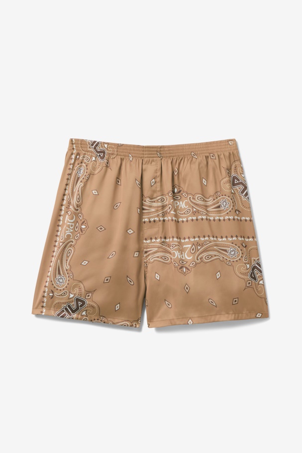2Pac Bandana Print Boxer Fila UK Tobacco Brown/White