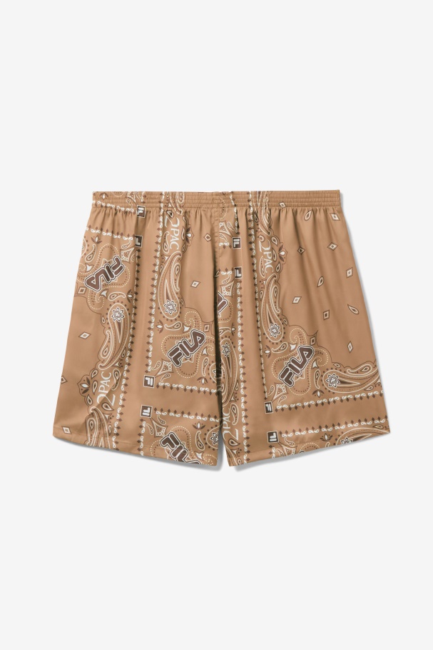 2Pac Bandana Print Boxer Fila UK Tobacco Brown/White