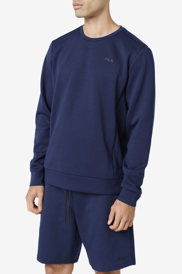 Navy/Black Fila UK Emry Crew