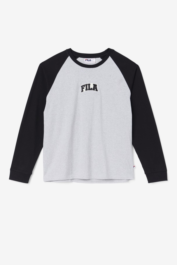 Chet Raglan Tee Fila UK Light Grey Marl/Black