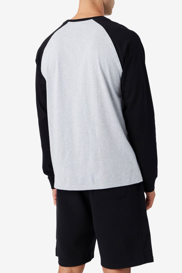 Chet Raglan Tee Fila UK Light Grey Marl/Black