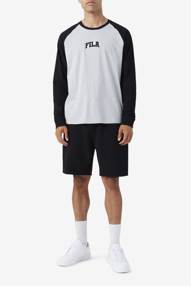Chet Raglan Tee Fila UK Light Grey Marl/Black