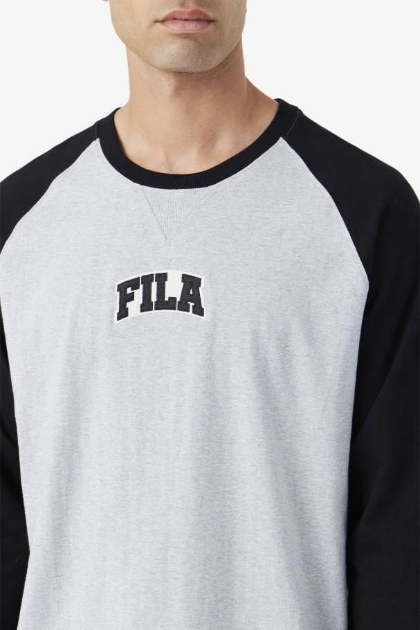 Chet Raglan Tee Fila UK Light Grey Marl/Black