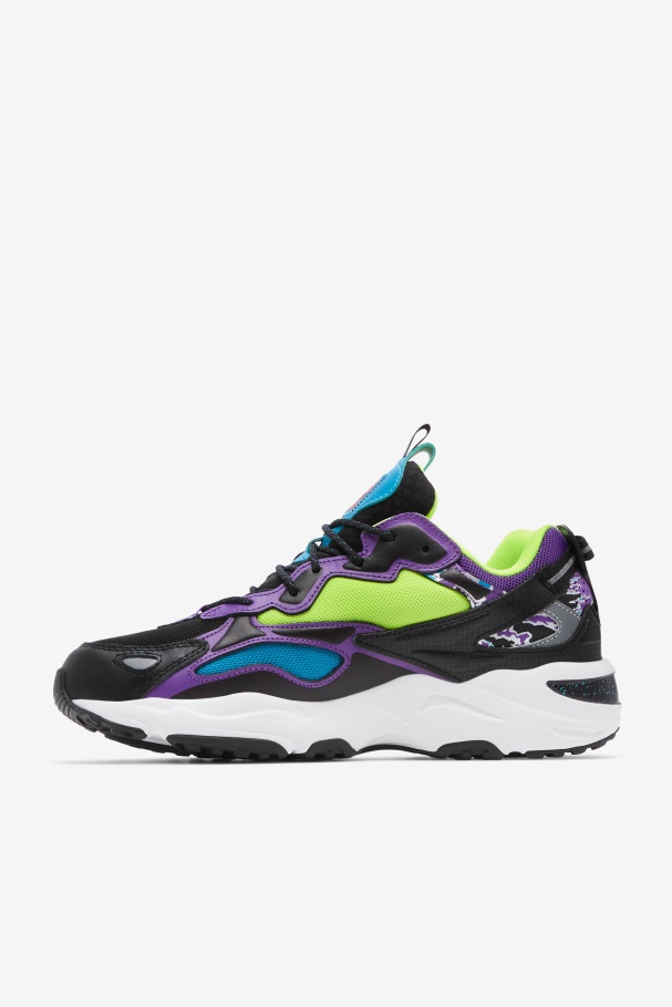 Black/White/Purple Fila UK Men\'s Ray Tracer Apex