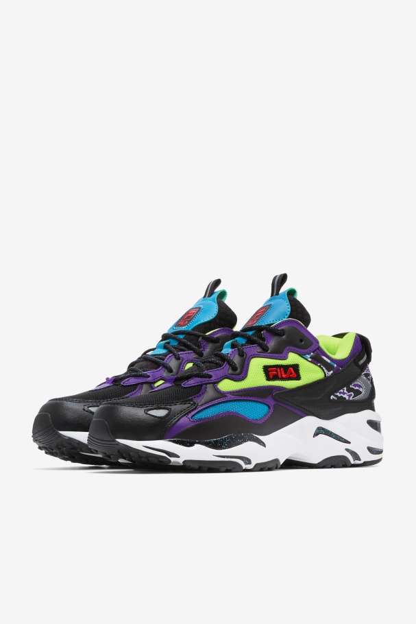 Black/White/Purple Fila UK Men\'s Ray Tracer Apex