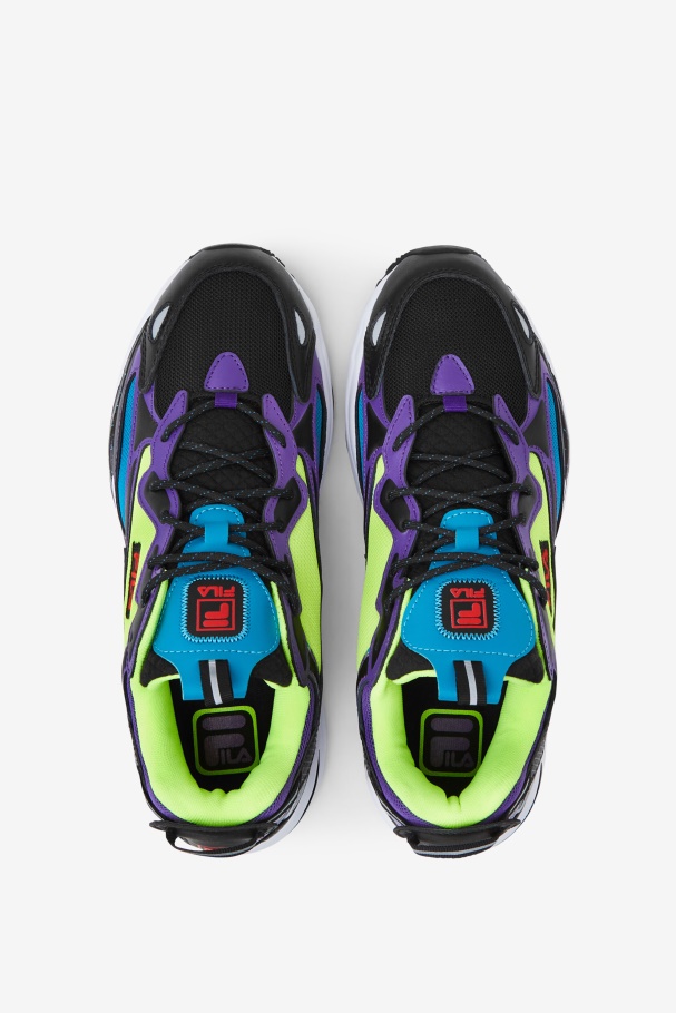 Black/White/Purple Fila UK Men\'s Ray Tracer Apex