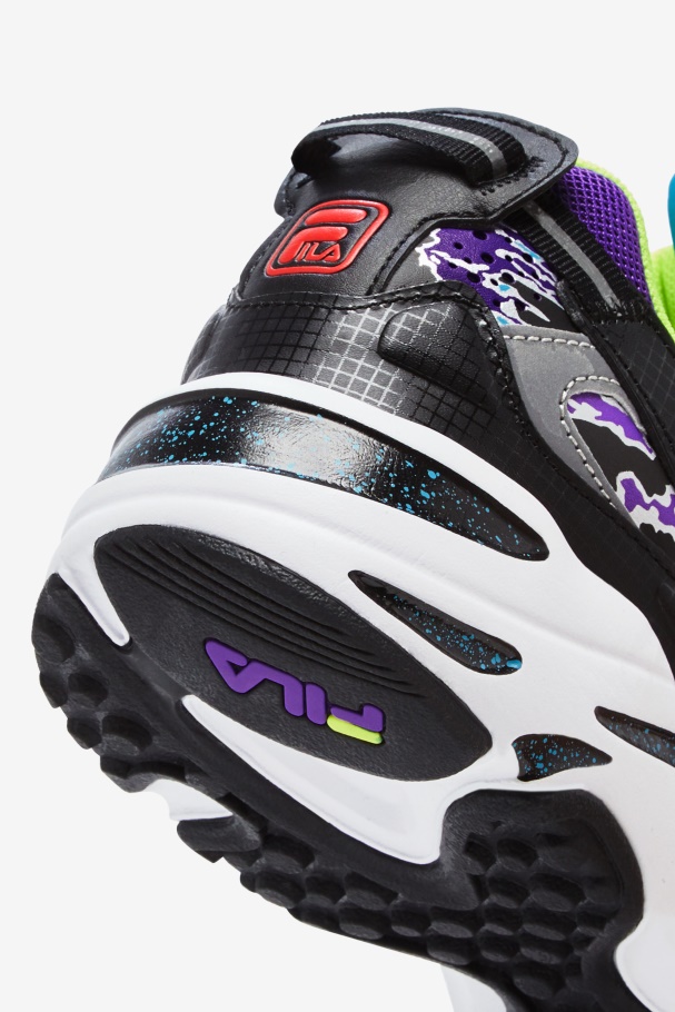 Black/White/Purple Fila UK Men\'s Ray Tracer Apex
