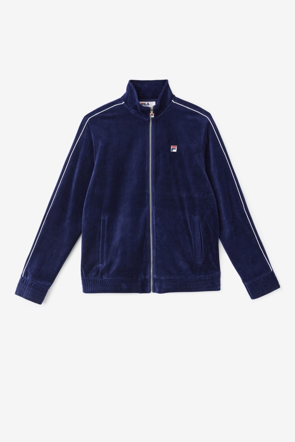Fila UK Navy/White/Red Deverall Velour Jacket