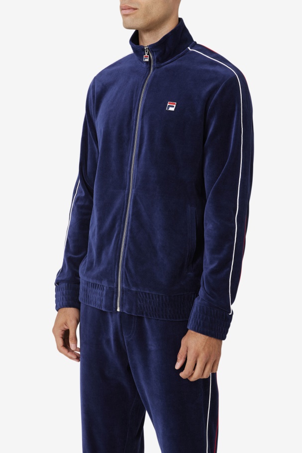 Fila UK Navy/White/Red Deverall Velour Jacket
