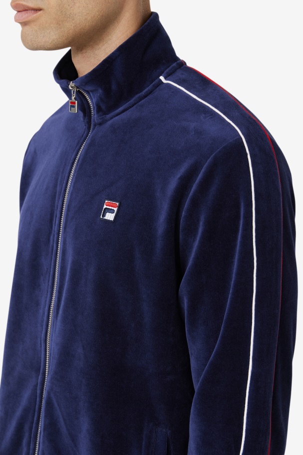 Fila UK Navy/White/Red Deverall Velour Jacket