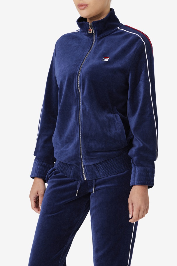 Fila UK Navy/White/Red Deverall Velour Jacket
