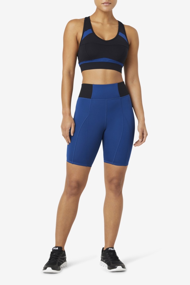 Navy Peony Fila UK Forza 8\" Texture Bike Short