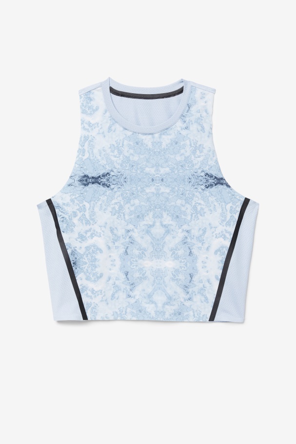 Uplift Athletic Crop Top Blue Fog/Black Fila UK