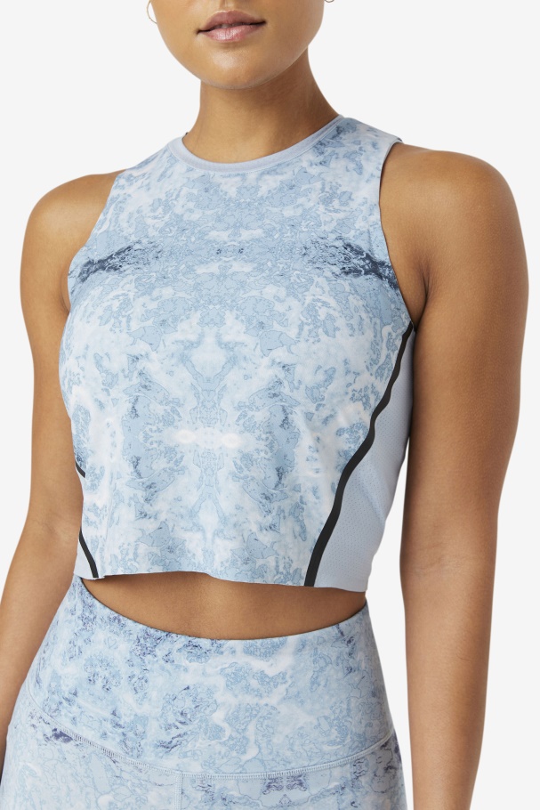 Uplift Athletic Crop Top Blue Fog/Black Fila UK